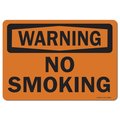 Signmission OSHA Warning Sign, No Smoking, 14in X 10in Aluminum, 10" W, 14" L, Landscape, No Smoking OS-WS-A-1014-L-19699